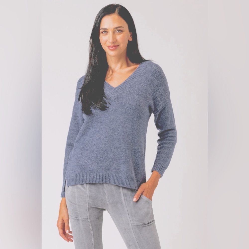 XCVI Zoya V Neck Sweater, Gray